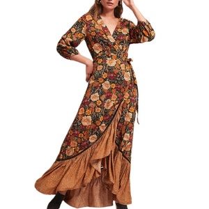 Anthropologie Farm Rio Madrid Wrap Maxi Dress